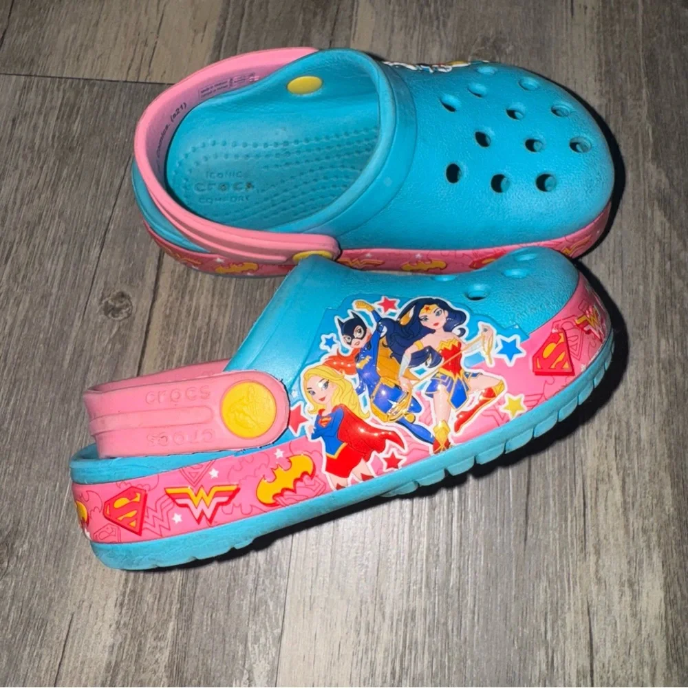 CROCS Kids' Superhero Water Shoes - Blue and Pink